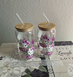 Hello Kitty Glass Tumblers Set of 2