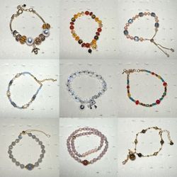 Handmade bracelets – natural stone & pearl