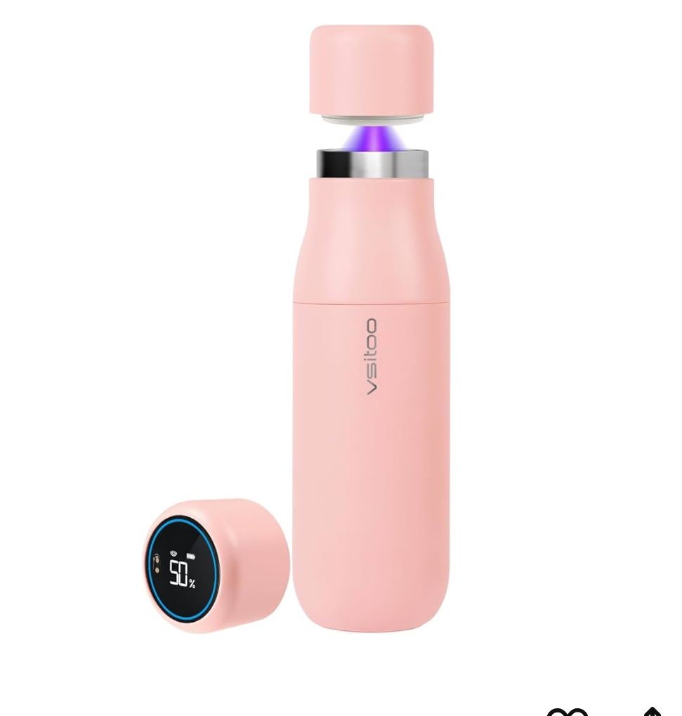 VSITOO S1 Water Bottle, 15oz Insulated Stainless Steel BPA-Free Smart Water Bottle, Thermal Flask for Travel(Without Bluetoot Function)