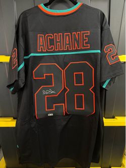 De’von Achane Signed Miami Dolphins Black Rivalry Custom Jersey