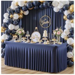2 Pack Spandex Navy Blue Fitted Table Cloth 
