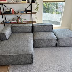 Grey Modular Sofa - 3 Piece 