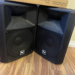 Two Electro Voice Sx300 Speakers With Some Other Stuff