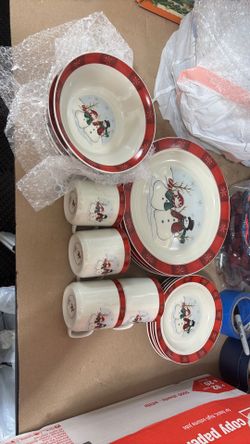 Set for four Snowman Dish set