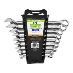 Fully Polished Metric Combination Wrench Set, 9 Piece