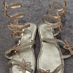 Gold Butterflies Flats/sandals