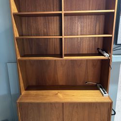 Wall Shelving Unit With Bottom Storage 