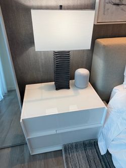 Set of 2 Arhaus Table Lamps – Modern Charcoal & White