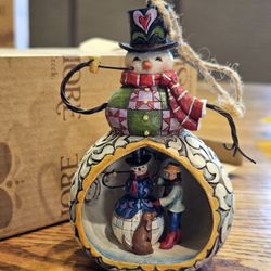 Jim Shore Snowman Diorama With Box