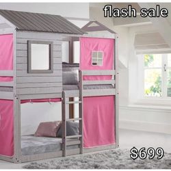 Brand New Pink Twin Bunk Bed On Sale 