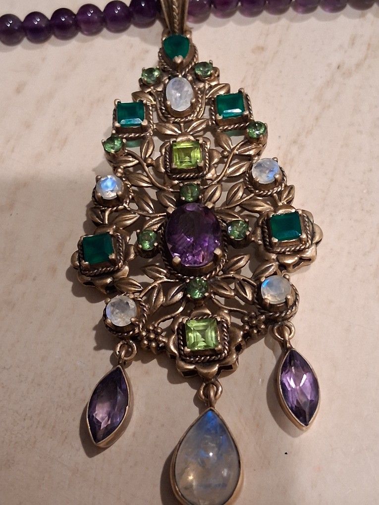 Designer Amethyst And Moonstone Ensemble