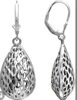 Sterling Silver diamond cut earrings