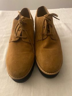 Eileen Fisher Suede Platform Oxfords Size 8