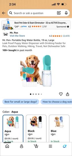 Mr. Pen Portable Dog Water Bottle 19 oz #307