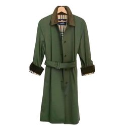 Burberry Designer Olive Green Women'a Trench Peacoat jacket Coat XS