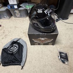 Vintage 04’ Harley Davidson System Black Modular Helmet/Clear Visor/Size Large