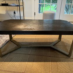 NEW/PERFECT Brass & Dark Wood Coffee Table 