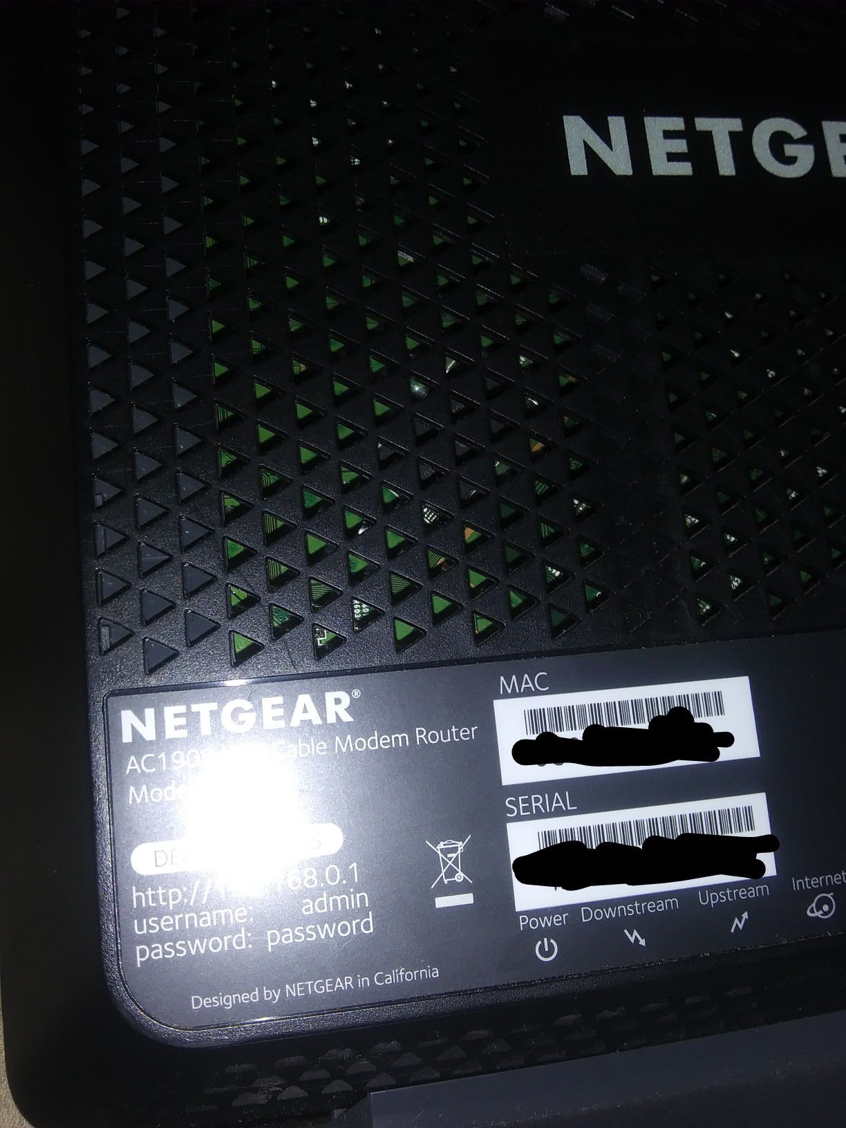 Netgear Nighthawk Router and Wi-Fi Modem combo