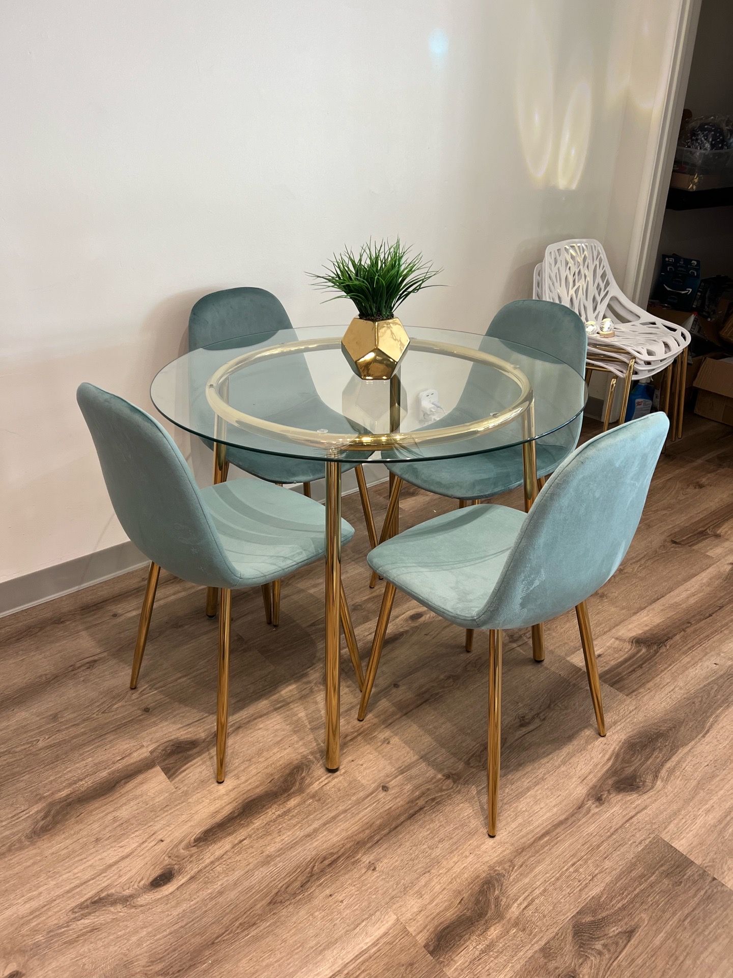 Apartment Style Gold Dining Set
