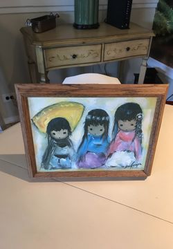 DeGrazia reproduction of 3 Indian children