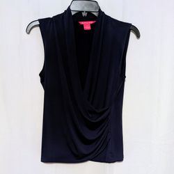 Sunny Leigh Black Drape Top USA Small
