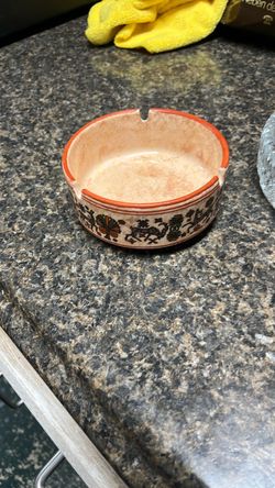 Ceramic Folk Art Ashtray