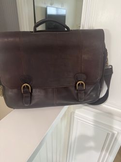 Brown Leather Briefcase Messenger Bag