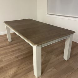 Solid Wood Extendable Farmhouse Dining Table 