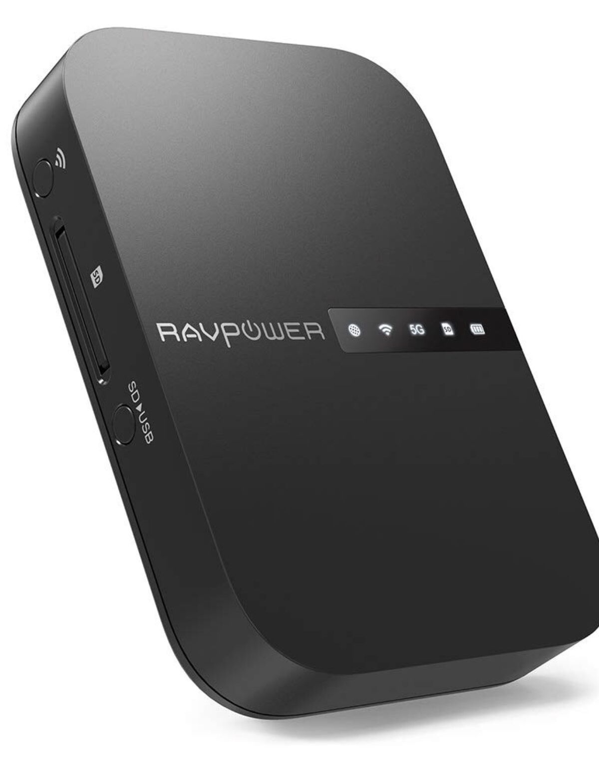 RAVPower FileHub, Travel Router AC750, Wireless SD Card Reader, Connect Portable SSD Hard Drive to iPhone iPad Tablet Smart Phone Laptop for Photo Ba