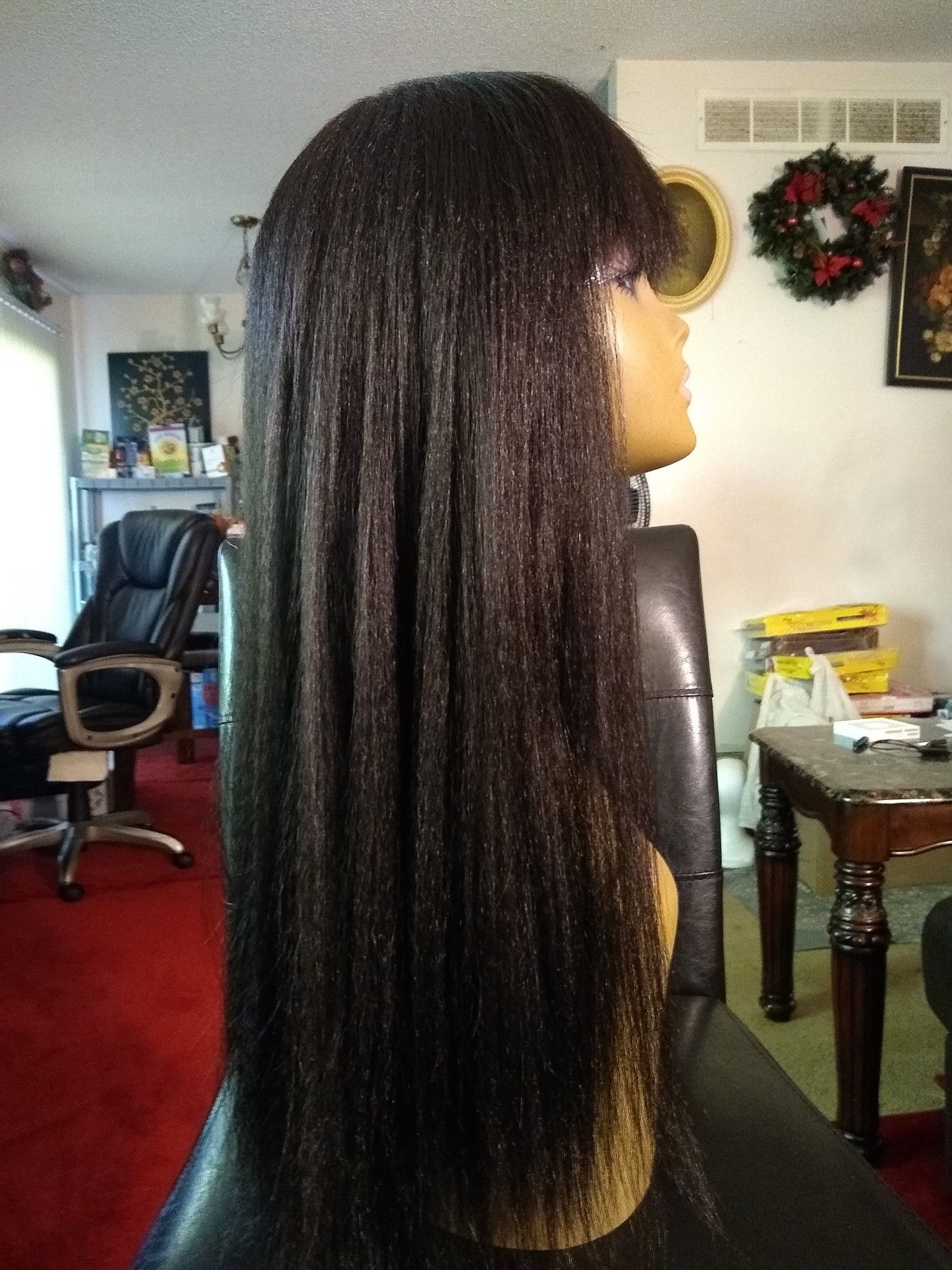 Human hair blend wig