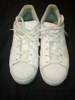 Shell toe Addidas, white, size 6