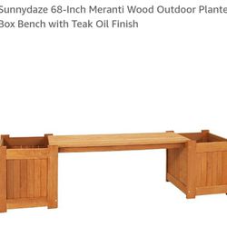 Cedar Planter Boxes Bench Combo