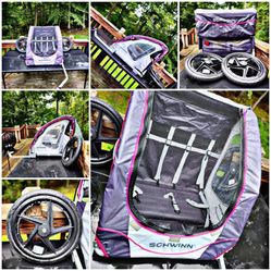 Schwinn Shuttle Trailer Foldable (Grey&Pink)