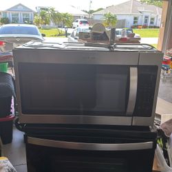 Whirlpool Microwave, Stainless, And Black