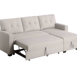 L Shape Convertible Sleeper Sectional Sofa 