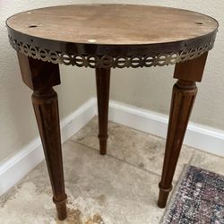 Cute Little Side Table/ Plant Stand w/ Brass Trim
