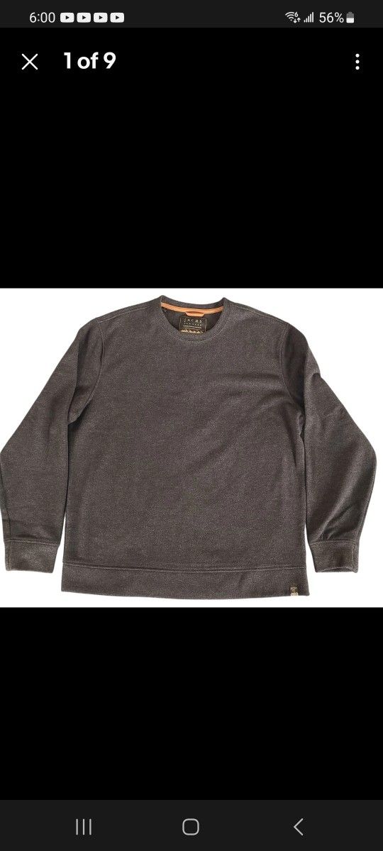 Jachs NY Mens Grey Crewneck Sweatshirt Super Soft Size XL NWOT