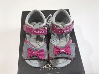 Girl’s Authentic Geox Denim/ Leather Sandals, 4.5