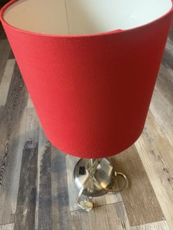 Red Lamp With Matching curtain Pair / 15.00 / Pick Up Only 