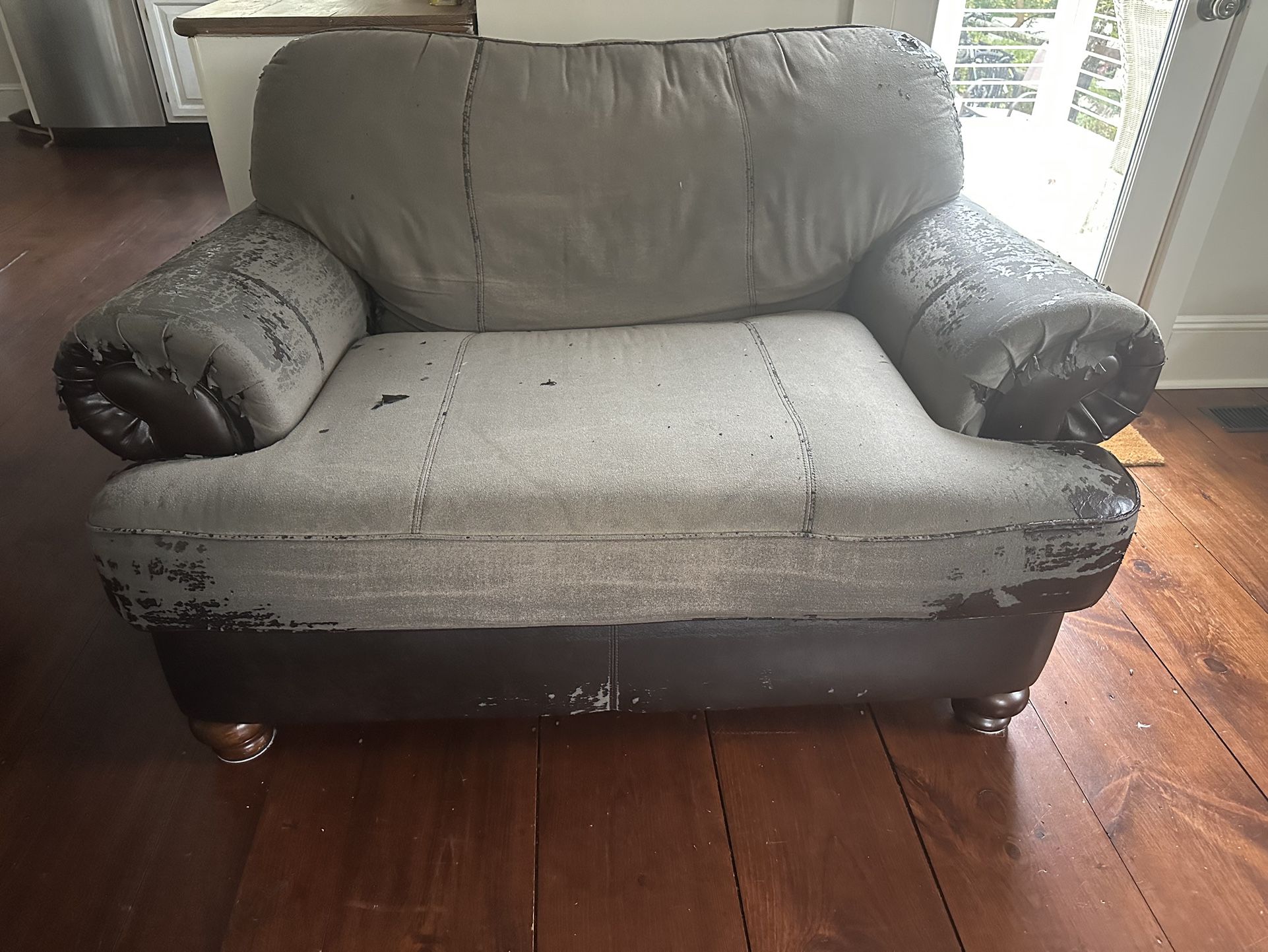 Faux Leather Loveseat