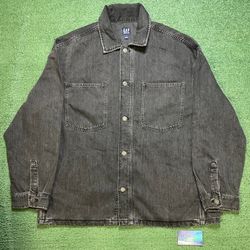 GAP black denim button up