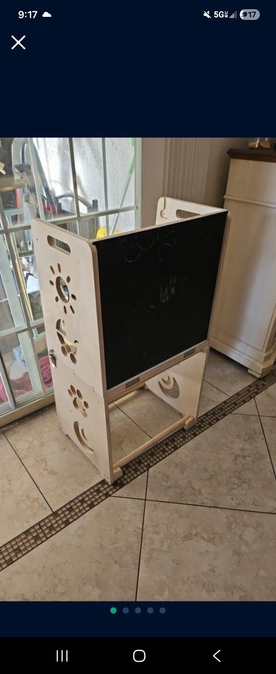 Toddler Step Stool And Chalk Board