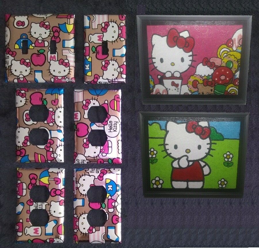 Hello Kitty Girl's Bedroom Wall Decor Set