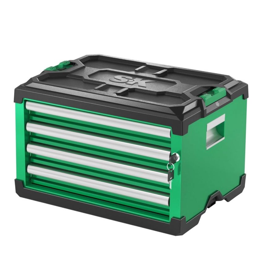 New SK 20.5” Stackable Modular 4 drawer Storage Tool Chest Steel Case $175