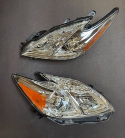 Pair Headlights Assembly 2012-2015 Toyota Prius Halogen Headlamps Left Right Side