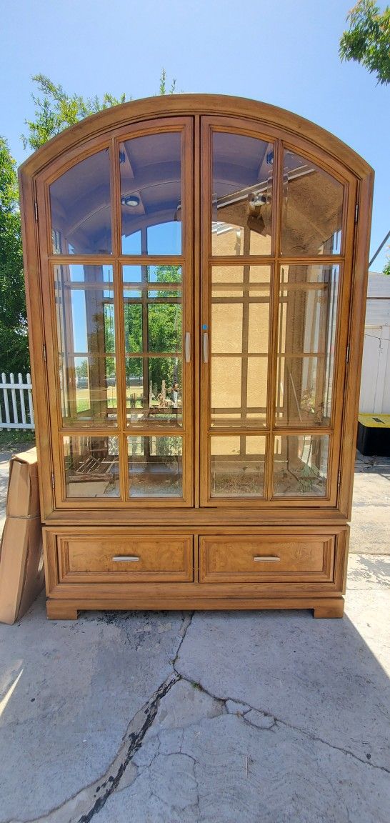 Large wooden Curio Cabinet