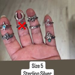 Sterling Silver Rings Size 5