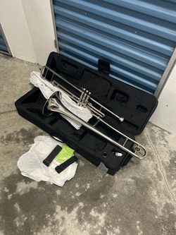 Silver Valvebu button Trombone with Hard Case