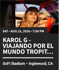 Karol G ticket  Carolina vip package