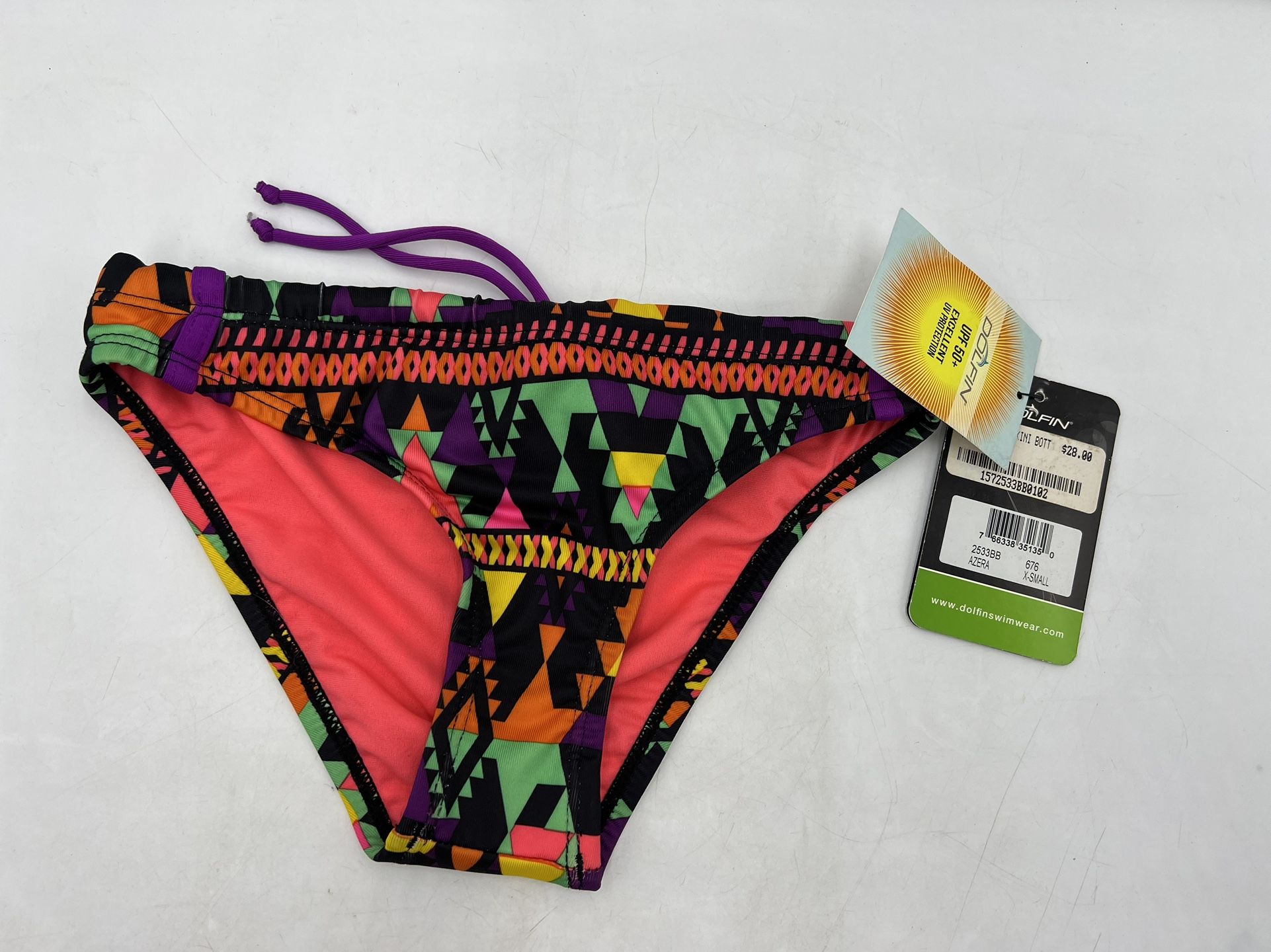 NWT Ladies Womens XS Dolphin patterned bikini bottoms $28 retail tag 